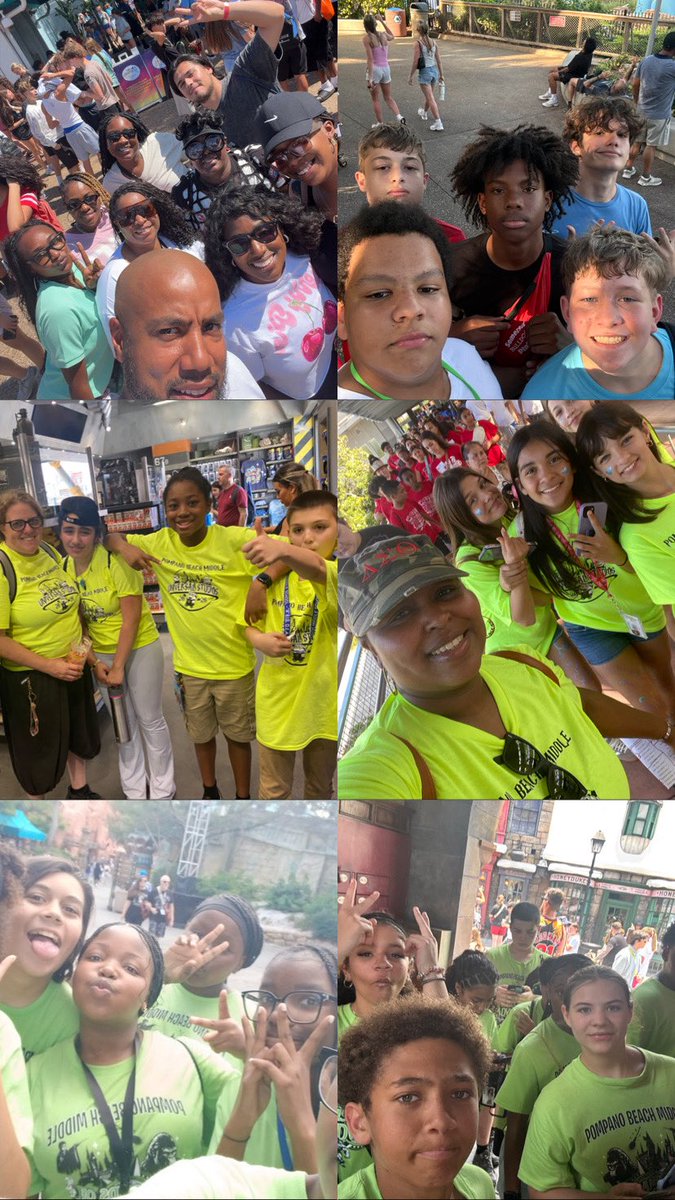 PBMSNation's tweet photo. Pompano Beach Middle School invaded Orlando on Friday! Our 6th grade students had a blast at @universastudios , 7th grade students took over @Universal_IOA &amp; 8th grade went to the first ever GradTastic at @SeaWorld 💙 #FunTimes #EndofYearTrip #ABigDeal https://t.co/MsL0LILxoz