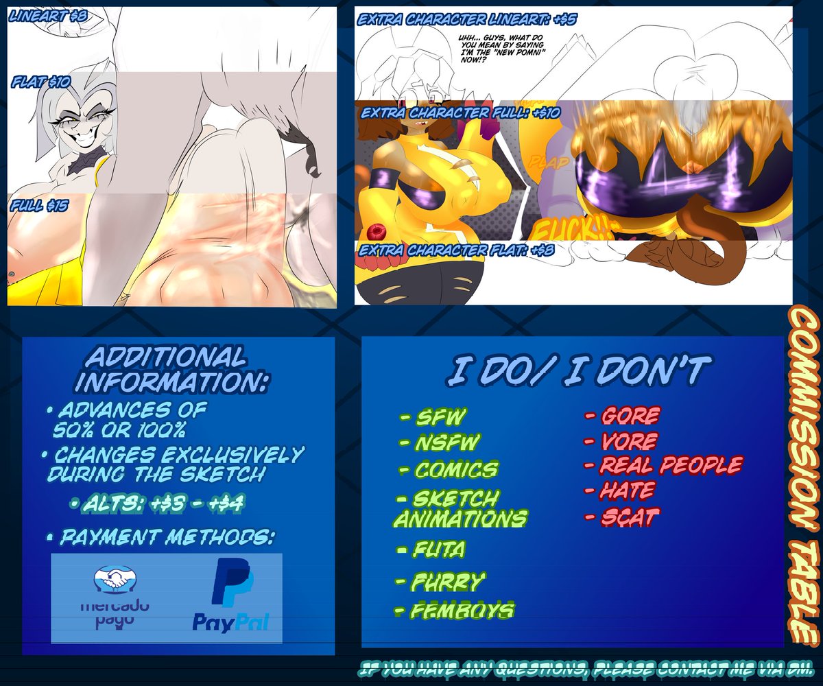 SMOOYT30's tweet photo. Hello everyone, here's my new commission table!!
DMs open for any questions about commissions! ^^
#Furry #NoFurry #milf #DigitalArt #Fanart #Originalart #NSFW #SFW #New #OpenCommissions #LineArt #FlatColor #FULL #Slots #Fetishes #ComicArt #comissionsopen https://t.co/nUAWZzp4Ip