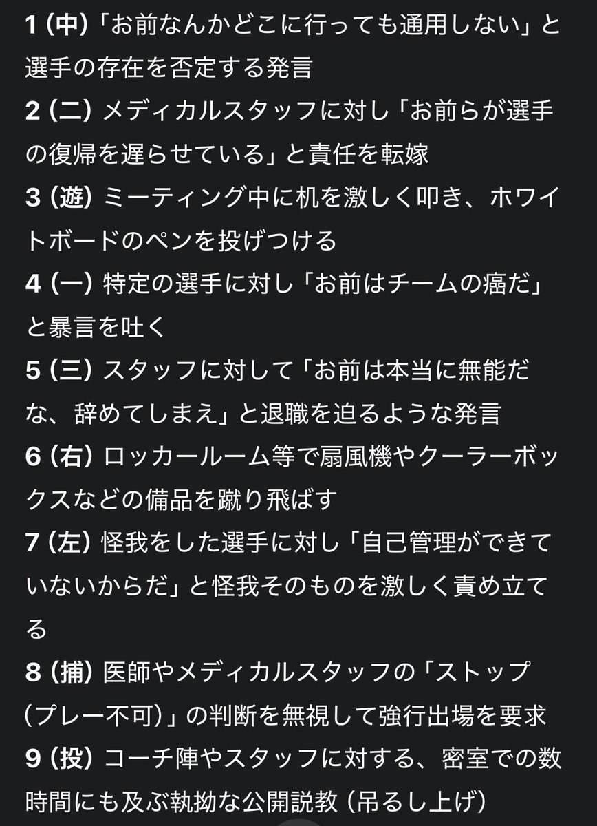 Rabi15's tweet photo. 福田正博に送るキジェパワハラ打線 https://t.co/EDlucEl00s