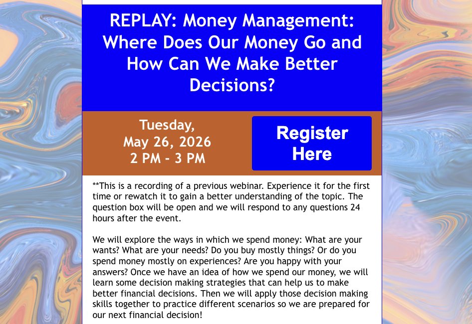 njsap's tweet photo. In tomorrow's webinar we will explore the ways in which we spend money: What are your wants? What are your needs? 

Register here: https://t.co/uQLWCZfIZV https://t.co/t9t2aWm89h