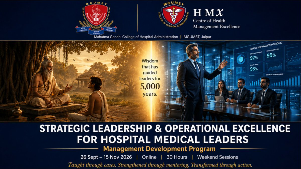 sandeeprt2004's tweet photo. "5,000 years ago India knew how to build great leaders. Through cases. Mentorship. Action. We built a program that honors both. HMX MDP for Hospital Medical Leaders — 26Sept -Nov15 2026 #HospitalLeadership #HMX" https://t.co/oqKMqXdqX9