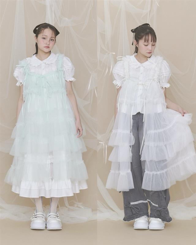 ─ ⑅ チュールフリルロングハーネス ⑅ ─ ふわふわ柔らかいソフト