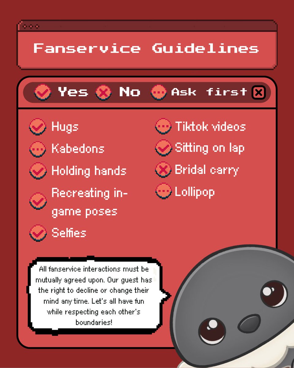 Starfish_Club's tweet photo. 💾 r e m i n d e r . e x e |
Please keep all interactions safe, respectful, and comfortable for everyone attending the event.
Consent confirmed = Buff activated ✨️
Making others uncomfortable = Instant debuff 🤢
#LoadingLoveRoute #SylusEventPH #LoveandDeepspace https://t.co/wINideLdwf