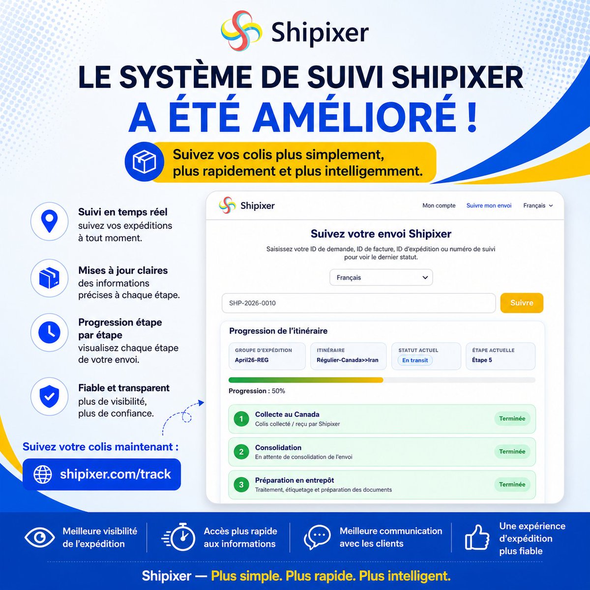 shipixer's tweet photo. 🚚 Le système de suivi Shipixer a été amélioré ! 📦

Découvrez l’article complet :
🌐 https://t.co/gVfl3ACjQx
Page de suivi direct :
📍 https://t.co/XZbZkRqaz7

#Shipixer #SuiviColis #ExpeditionInternationale #TransportCanada #Logistique https://t.co/gRBFhuDuY1