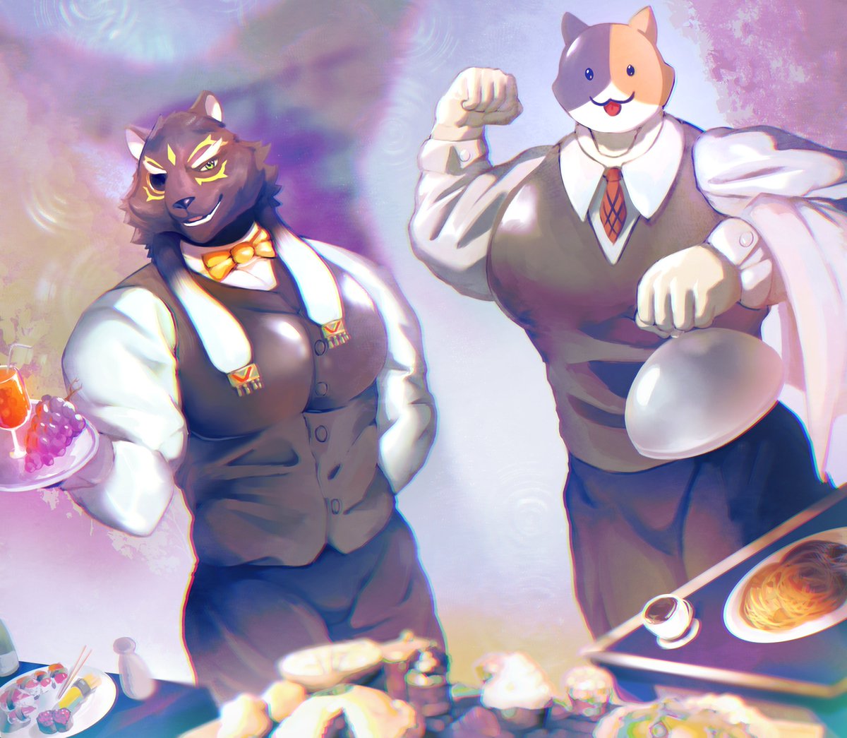 JuxtaLan's tweet photo. Kitty Buffet

#FurryBara #FurryArtwork #Bara https://t.co/6BGh72MI0D