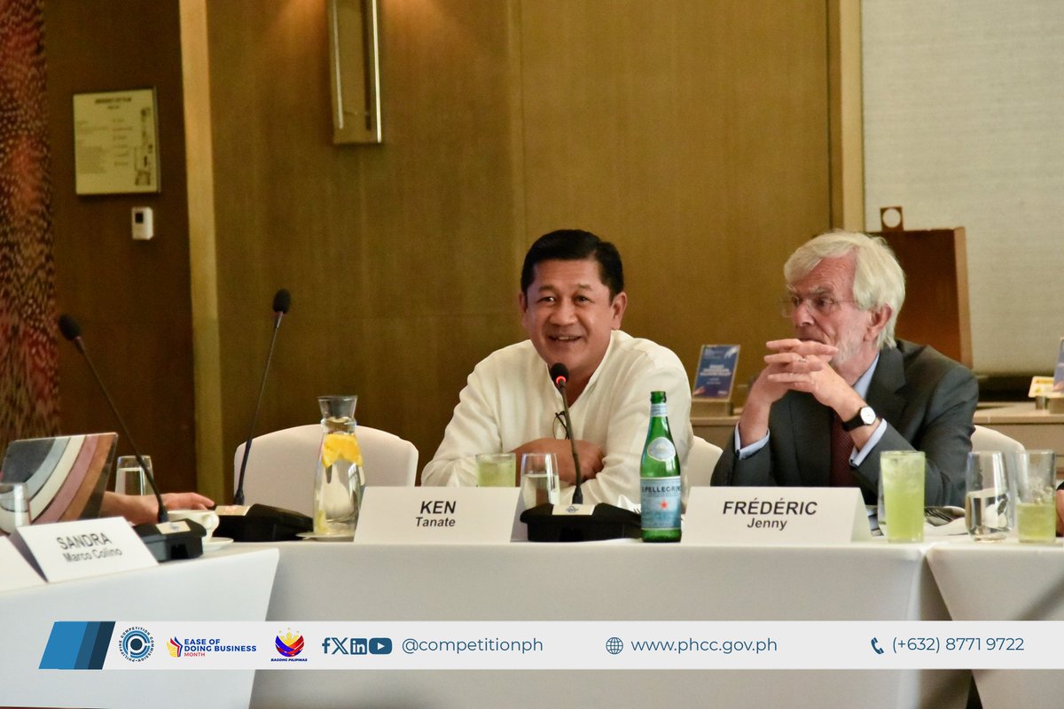 CompetitionPH's tweet photo. Philippine Competition Commission (PCC) Commissioner Ferdinand Negre and Executive Director Kenneth Tanate joined competition authorities, policymakers, academics, and industry experts in a roundtable discussion on artificial intelligence and competition policy held on May 5. https://t.co/CdlZxoLnFO