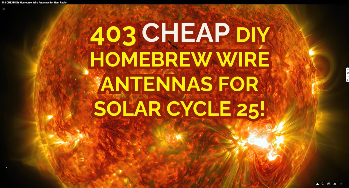 K3TripleR's tweet photo. 403 CHEAP DIY Homebrew Wire Antennas for Ham Radio:  How would you like to have a FREE picture book PDF of 403 CHEAP do-it-yourself homebrew wire antennas that you can easily construct for your own ham radio station?   Did I mention CHEAP? Keep watching to the end to get your no strings, no hassle, free PDF copy! Did I mention cheap AND free??   

“So Easy, A Cave Ham Could Do It!” Stay tuned!

The great news about almost all of these 403 wire antennas is that they are CHEAP to build. Ham radio can be a very expensive hobby. Yeah, I know, you heard it here first.

In my case, I am known for my cheapness and wear that badge proudly!

However, there are times, when I am so swamped with new consulting clients, that time trumps money priority-wise – and I go with a more expensive solution. This was the case when I ended up buying, instead of building, my own two ends fed half wave wire antennas that are my primary, permanent HF antennas at home.

I bought the Myantennas 80-10 and 40-10 end-fed antennas because of their well-deserved reputation, build quality, and their products offering a slam-dunk plug-and-play solution right out of the box. This is an unsolicited and unpaid very strong recommendation of Myantennas.

I love to hear from each of you in the comments section for my YouTube video: what kind of wire antennas are using and are you happy with it? Did you build your own wire antennas – or did you buy store-bought ones?

I love wire antennas for the simplicity and their low cost – along with all the experimentation you can do… For me, my “time versus money” store-bought solution cost me about $300 out of my wallet for this convenience. It would’ve been closer to $400 if I had bought both of them new instead of buying the 80m version used off QRZ. It also would’ve probably been ONE THIRD THIS COST if I had made my own EFHW wire antennas and matching transformers instead of going with store-bought ones!

https://t.co/auFlKlv2st