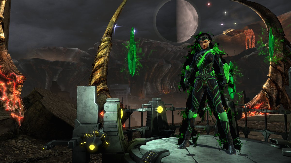 ShadowdragonDC's tweet photo. Since all that effort went in to get the umbral green aura on the account, it saved it to 1 armory on each green character. It does actually fit well too. #DCUO #characterdesign https://t.co/SLAW9SqrZF