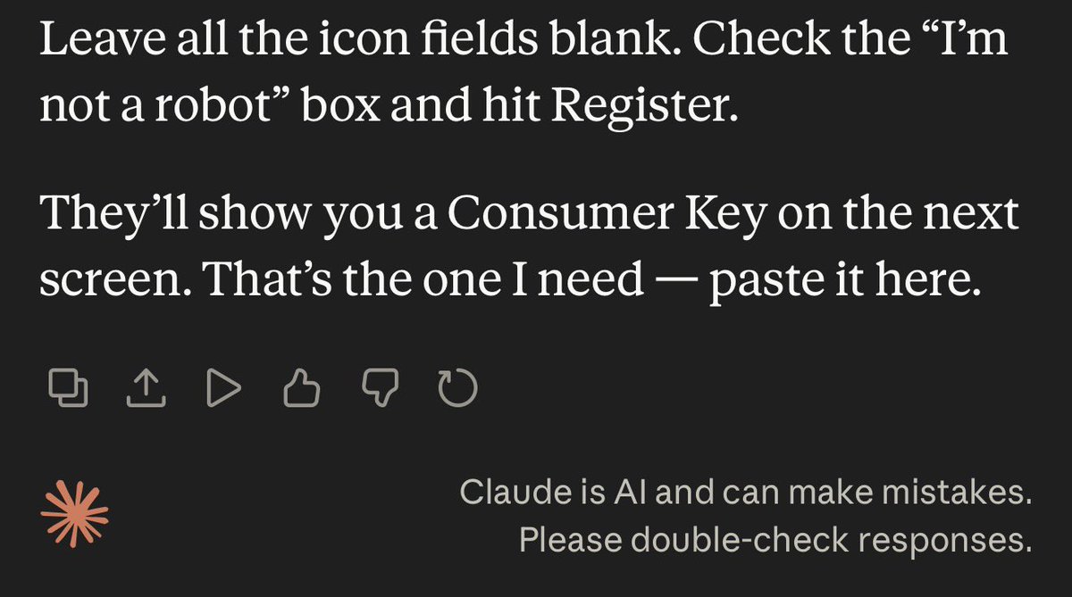 gregswan's tweet photo. Today we reached the milestone where Claude is walking me through how to do something quite complicated and asks me to check the “I’m not a robot” box so it can continue… 

Kind of feels like I’m the robot. https://t.co/xSXITlWn0E
