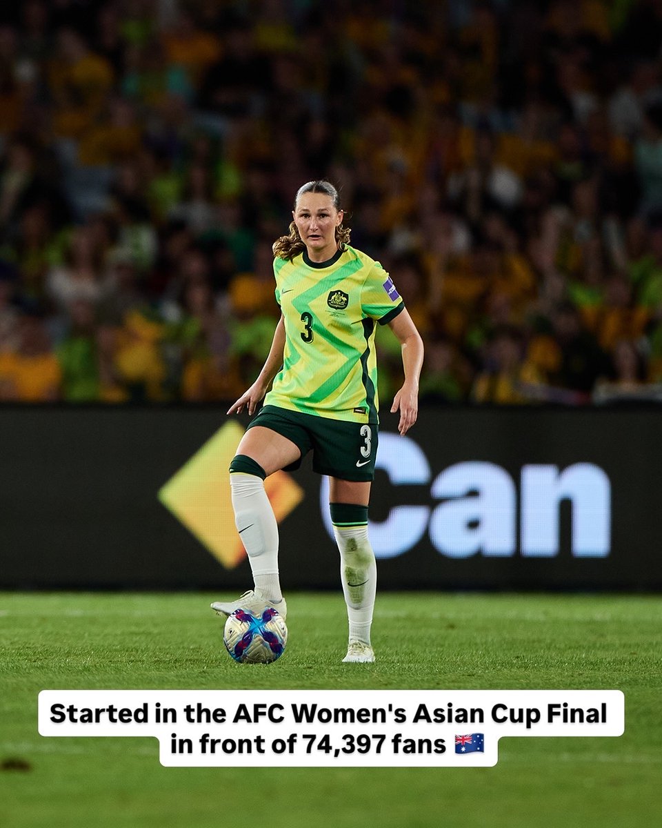 TheMatildas's tweet photo. What a start to the year for Wini Heatley! 🤯🇦🇺
☝️🌏 Made her major tournament debut at #WAC2026
✨ Earned a starting spot in the Asian Cup Final
🏆 Lifted the #FIFASeries trophy
#Matildas #MatildasAbroad https://t.co/gjbc1f7xze
