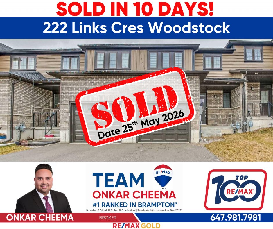 onkarscheema's tweet photo. 📣 Just SOLD in 10 Days in Woodstock!
🥇 Team ONKAR CHEEMA
☎ 647-981-7981
🏣 RE/MAX Gold Realty Inc.
🌐 https://t.co/eeZaKxngVZ

#teamonkarcheema #onkarcheema #houseforsale #1realtorinl6r #1realtorinbrampton 5starsreviewrealtor bestrealtor freehomevaluation l6rcallonkar https://t.co/Zt5TQoFqWh