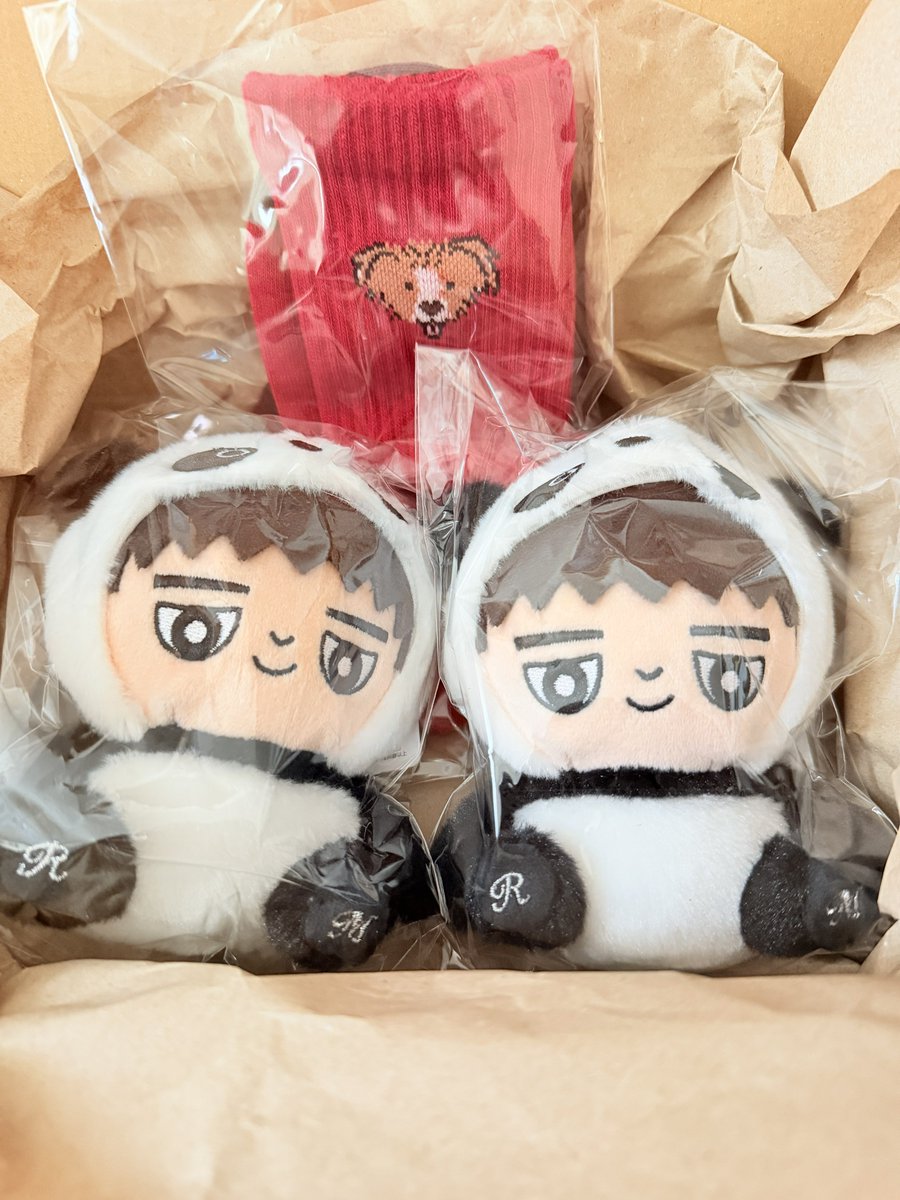 りゅびぐるみパンダ届いたぁ！！👶🏻🐼 あと結局買ったルディ靴下も