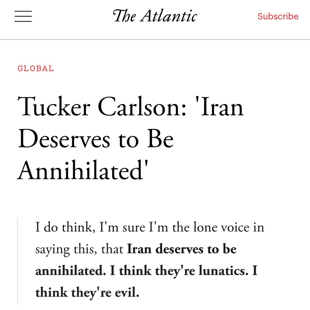 TaichiCollins's tweet photo. I can’t believe it needs to be said. But Tucker Carlson is evil and is not an ally of the Palestinian cause. https://t.co/dyqNLSEg9p