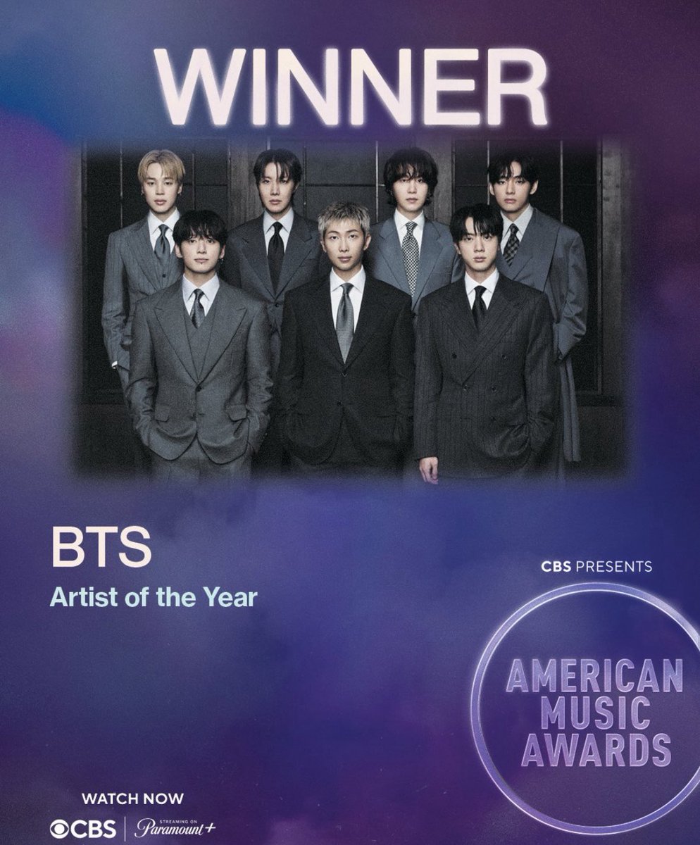 satan4seven's tweet photo. O #BTS é o vencedor da categoria ‘Artist of the Year’ no American Music Awards (AMAs) 2026! 💜

CONGRATULATIONS BTS
BTS ARTIST OF THE YEAR 
BTS ON AMAS
BTS AMAS 2026
BTS PAVED THE WAY
#BTSonAMAs #BTS https://t.co/qYZFlQXESD