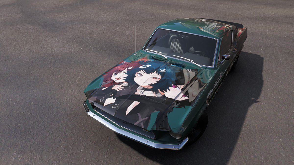 AgentJFM's tweet photo. Itasha I made for @sionesysvt in #ForzaHorizon６ for the 1968 Ford Mustang 2+2 Fastback.

Share Code: 823 777 221 https://t.co/Tu6LeoasLe