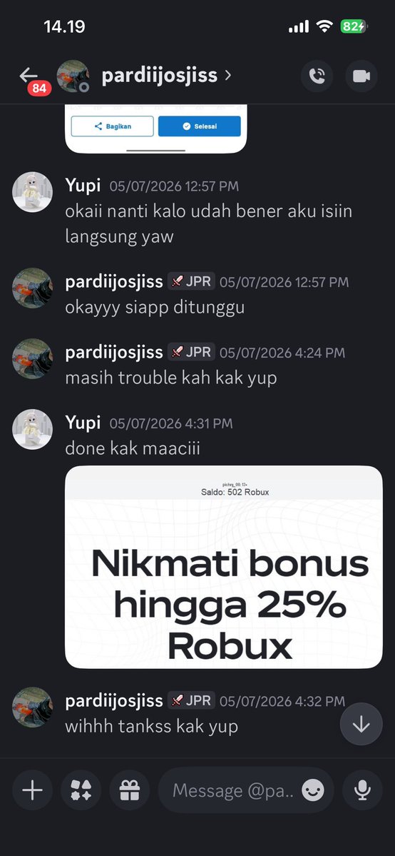 Yupi🍭robux fsr on WA tweet media