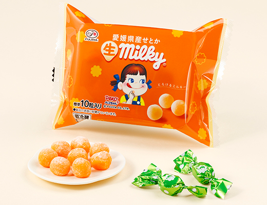 不二家「生ミルキー 愛媛県産せとか」がローソンで本日26日から販売