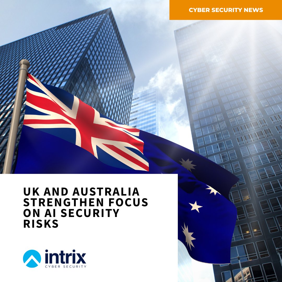 CyberIntrix's tweet photo. The UK and Australia are increasing focus on AI security risks as adoption grows across critical infrastructure and businesses.

Intrix Cyber Security helps businesses navigate AI risk with GRC support, vulnerability assessments, and cybersecurity strategy development. https://t.co/c5ybuzDoz6
