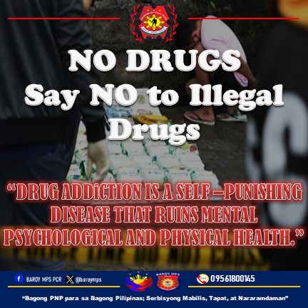 baroymps's tweet photo. “DRUG ADDICTION IS A SELF –PUNISHING DISEASE THAT RUINS MENTAL PSYCHOLOGICAL AND PHYSICAL HEALTH.”
#ToServeandProtect https://t.co/yjmb1CSjrf
