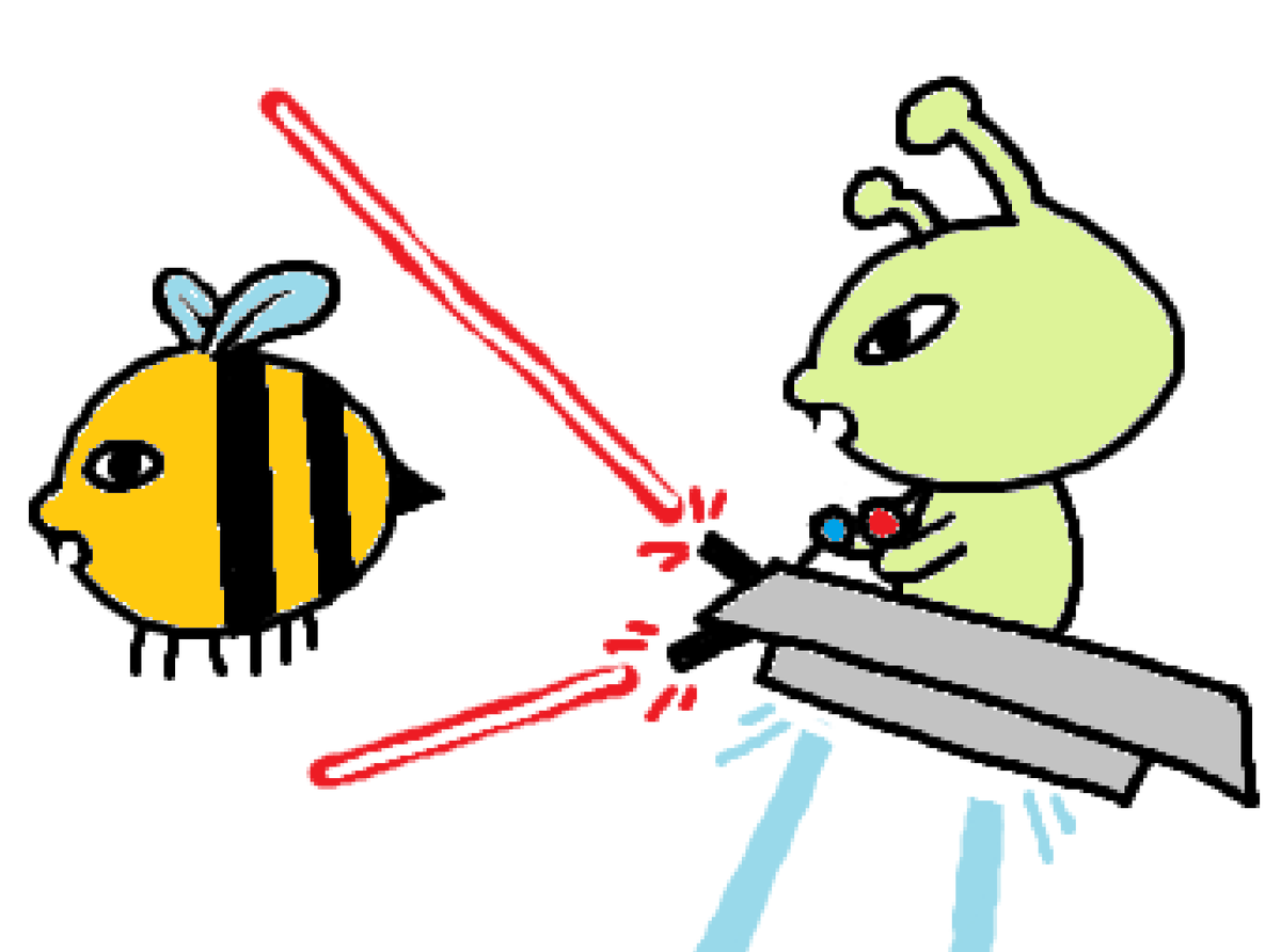 ChewChewer's tweet photo. Are you the Bee or the Alien? https://t.co/HcXjBdKCLj