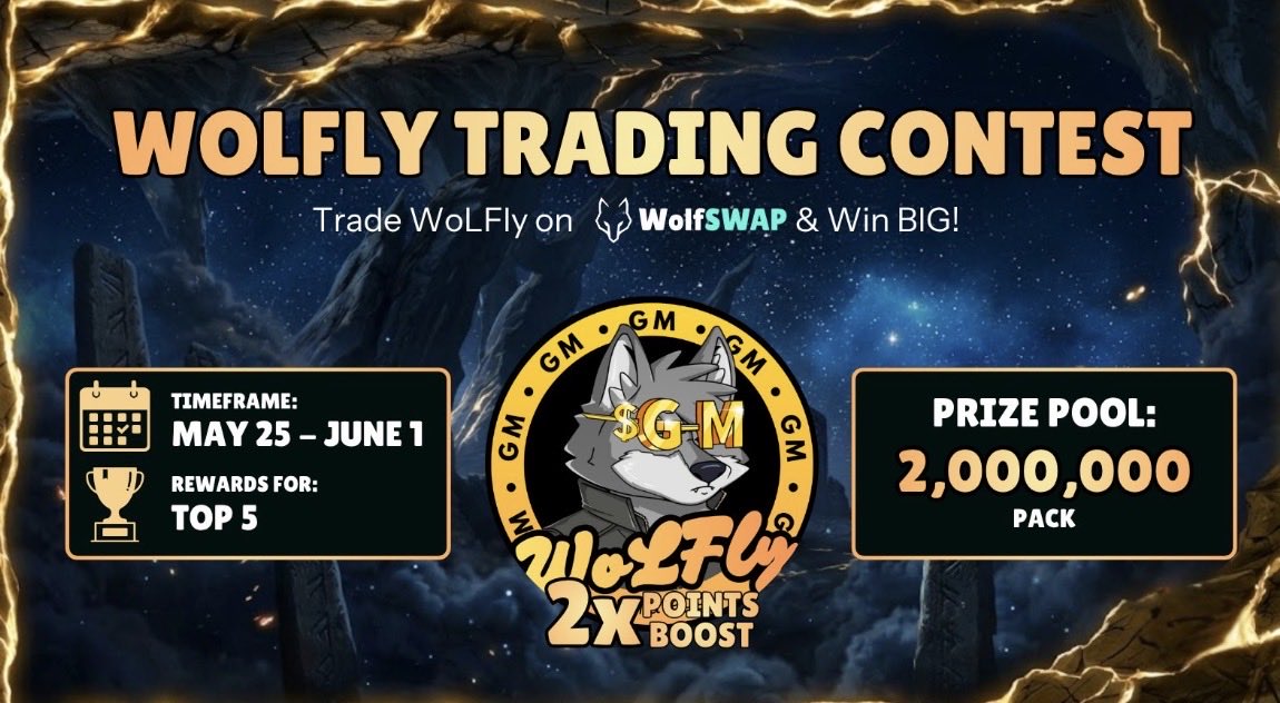 Schmalzi's tweet photo. 7 days Full Speed trading Contest 
$wolfly by @GMCronos 

A $pack pair that is one of the flywheels of @wolfswapwolfies 

Don’t miss this Contest! They Are Building on top of @wolfswapdotapp https://t.co/5GnbyaJgPj