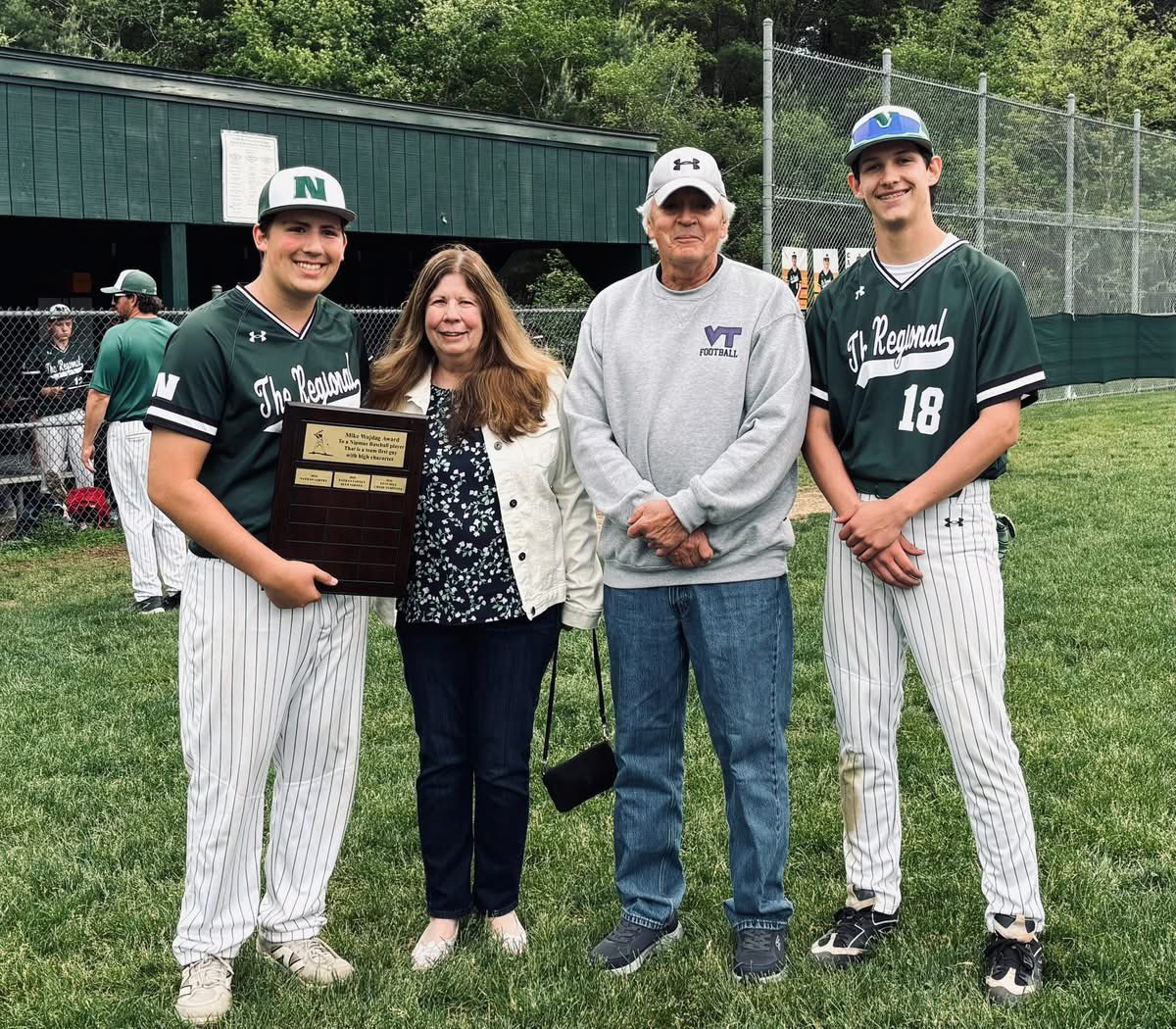 Regional_Ball's tweet photo. The most important award we give is the Mike Wojdag Award. Given to a player who embodies working hard and being a great teammate. This years winners are Evan Hill and Chase Tempesta https://t.co/UIknpRjmuG