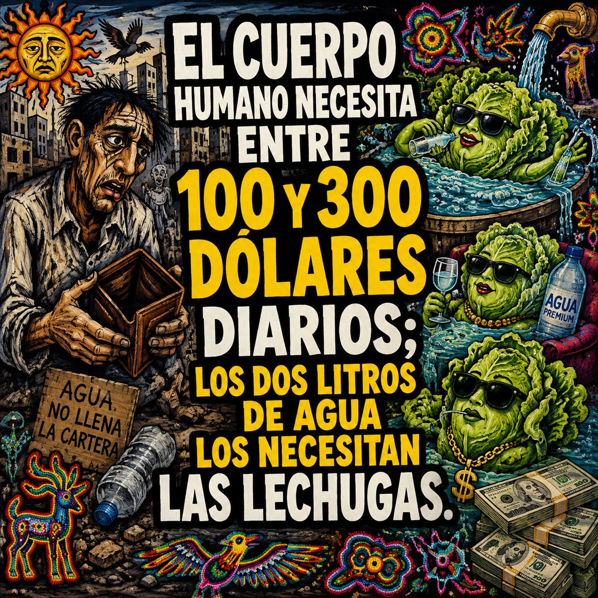 uncambiohumano's tweet photo. El agua hidrata… pero la renta, la gasolina y la comida cobran en efectivo. 💀
#HumorNegro #Dinero #Memes #Realidad #CrisisEconomica #ArteMexicano #Sarcasmo #Viral https://t.co/xjN1a7jq4e