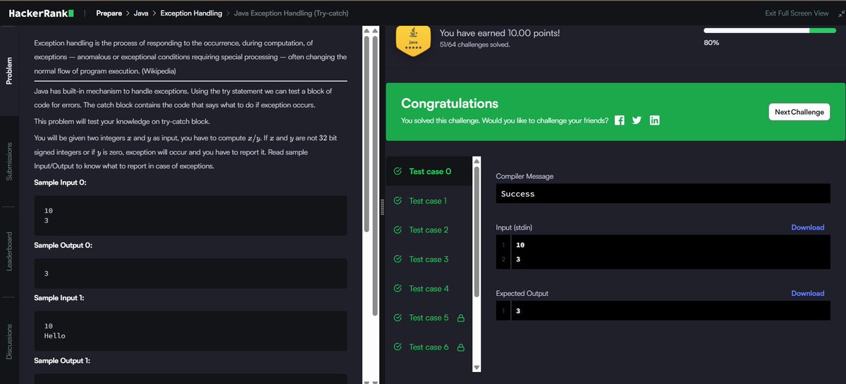 AdittyaCodes's tweet photo. Java just crashed because someone typed "Hello" instead of a number 💀

Here's how try-catch saves your program in 3 steps:

✅ TRY → run risky code
⚡ CATCH InputMismatch → not an integer? handled
🔥 CATCH Arithmetic → divide by zero? handled
#Java #100DaysOfCode #HackerRank https://t.co/JwgVupcgUG