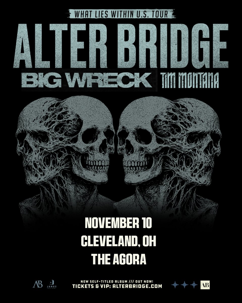AgoraCLE's tweet photo. 💀 JUST ANNOUNCED 💀

@AlterBridge
@BigWreckMusic
@TimMontana

🗓 Nov. 10 | https://t.co/W5LYSlxSli https://t.co/DSeDfWkGlw
