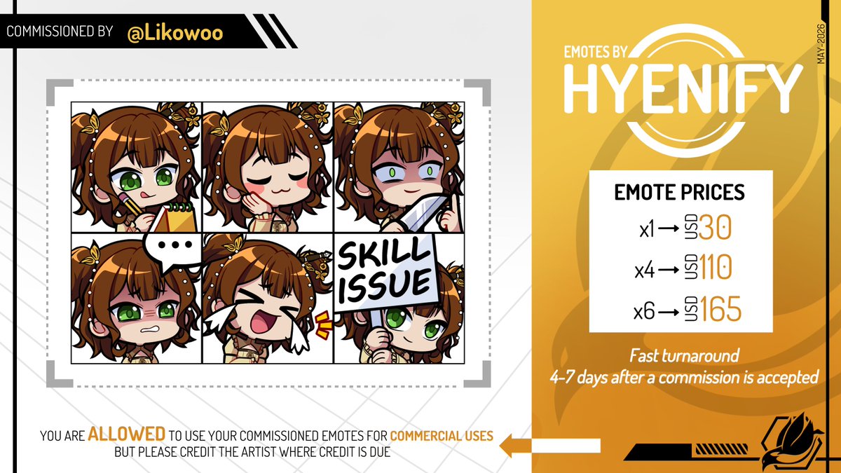 Hyenify's tweet photo. Emotes for @likowoo_ !!

Commissions for this is open~ Order at my vgen https://t.co/HDxGKWvMdT