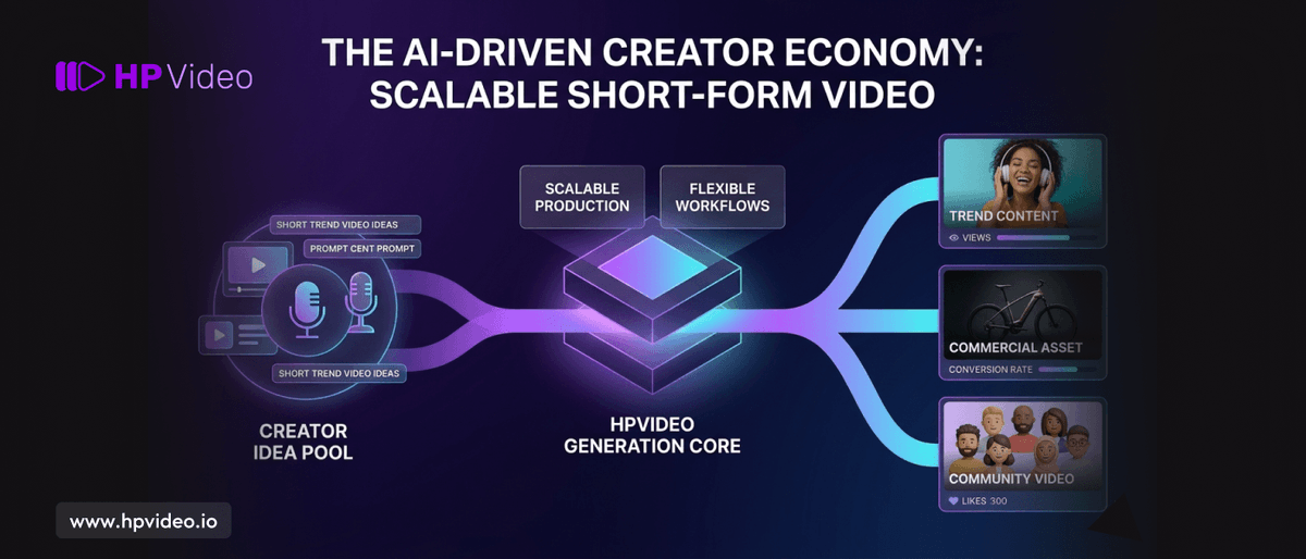 HPVideoAI's tweet photo. The creator economy is entering its AI phase.
But most platforms still aren’t built for AI-native content workflows.

AI video generation is changing how creators compete in 2026 

https://t.co/eAeFDzZ6pE

#CreatorEconomy #AIVideo #GenerativeAI #ContentCreation #AItools #HPVIDEO https://t.co/tjJVZTVNZS