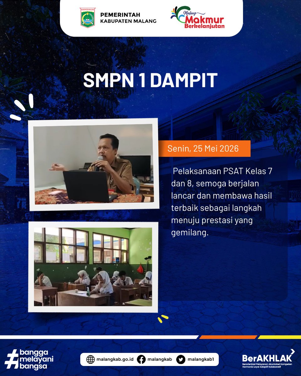Malangkab1's tweet photo. Semangat belajar dan prestasi anak-anak Kabupaten Malang terus tumbuh! 📚✨

Dukungan guru, orang tua, dan sekolah yang kreatif adalah kunci utama melahirkan generasi unggul yang sehat dan berkarakter. Mari terus dukung cita-cita mereka! 💪🎒 https://t.co/PAsIv3jMMw