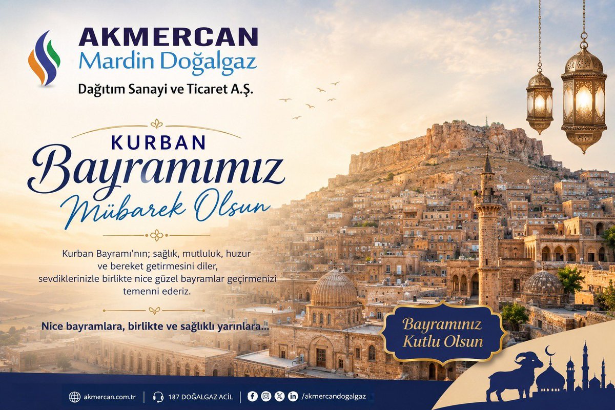 akmmardingaz's tweet photo. Bayramlar; paylaşmanın, yardımlaşmanın, kardeşliğin ve birlik olmanın en güçlü şekilde hissedildiği müstesna zamanlardır. Bu mübarek günlerin milletimize ve tüm İslam âlemine hayırlar getirmesini dileriz. Kurban Bayramımız Mübarek Olsun. https://t.co/WczC6WlxeH