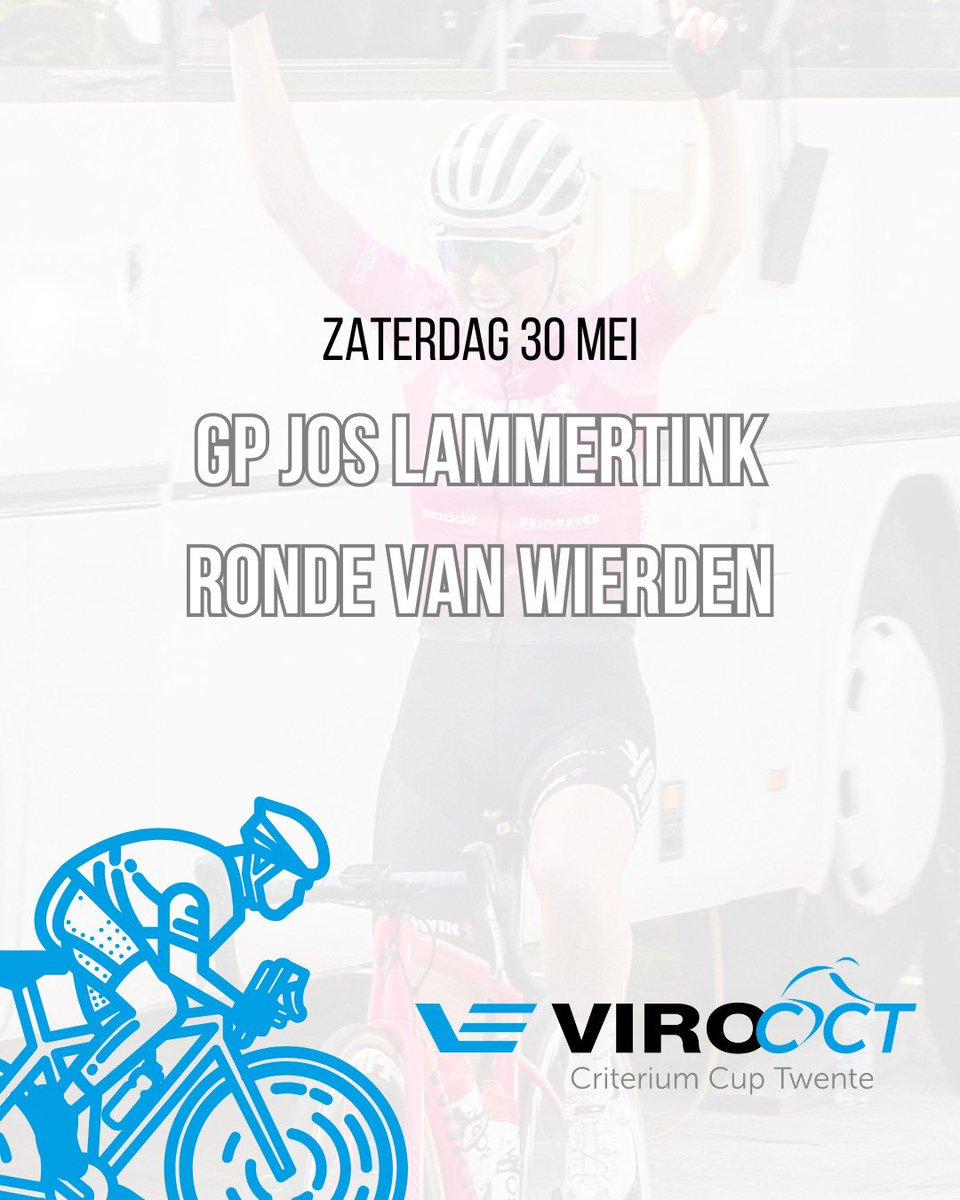 VIROCCT's tweet photo. 🚴🏻‍♂️ GP JOS LAMMERTINK - RONDE VAN WIERDEN 🚴🏼‍♀️ | Na een korte onderbreking gaat de VIRO Criterium Cup Twente 2026 verder met een dubbel weekend. Te beginnen zaterdag met de Ronde van Wierden. De vrouwen en de Klasse 1/Junioren komen er in actie: https://t.co/rwIdr1pfFk https://t.co/C3cy14cjmG