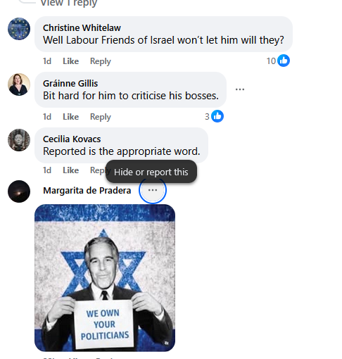 OttoDevar's tweet photo. Hey, @mikegalsworthy - Have you seen some of the #antisemitic-conspiracy responses to your FB post of 24 May? If so, why have you not called these out? Or are you OK with this material on your timeline? Not a good look for the chair of @euromove. 
  #antisemitism @antisemitism https://t.co/j1WRXzZsGo