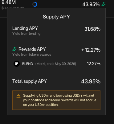 0xLexLoot's tweet photo. 43% APY lending USDnr on @venafinance https://t.co/8U5maWum4y