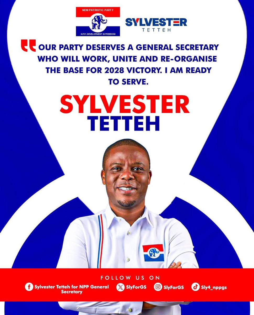SlyForGS's tweet photo. The grassroots choice for NPP General Secretary.
Sylvester Tetteh for NPP General Secretary

#NPPGENERALSECRETARY #disciplineunityprogress #sylvestertetteh #sly4gs #StrongStructures #PoliticalVoice #NPP https://t.co/wX0XnpnMPS