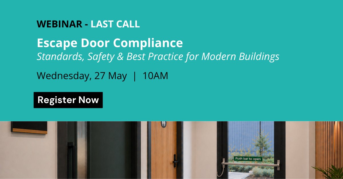advantexuk's tweet photo. 🚨 LAST CALL: Escape Door Compliance #Webinar tomorrow at 10am.

Updated #NSI expectations are changing how escape doors are assessed. Older door arrangements, legacy locking systems, and previous specifications may now require review.

Register: https://t.co/HKU3grrsin https://t.co/2kmAMIcjKk