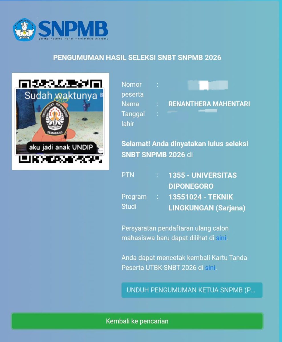 renAA²⁶ udah lolos snbt pil 1 tweet media