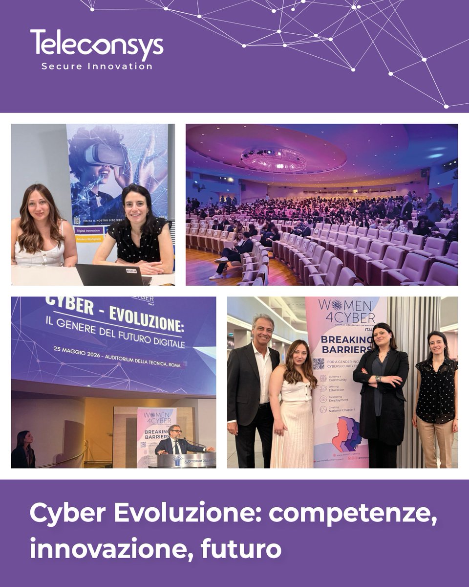 Teleconsys's tweet photo. Siamo lieti di aver partecipato a “CYBER – EVOLUZIONE: Il Genere del Futuro Digitale”, l’evento promosso in collaborazione con Women4Cyber Italia, Polizia di Stato – Polizia Postale e per la Sicurezza Cibernetica.
https://t.co/qp89P8APjS https://t.co/f7bB9sEhTz