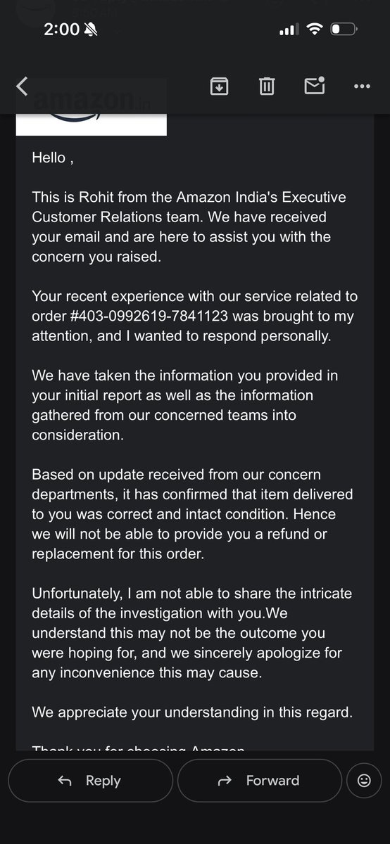 amanmittal98's tweet photo. Hello team got this reply after one week , I have all the video proves https://t.co/L6yiRkv60o