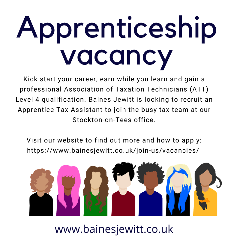 BainesJewitt1's tweet photo. We're delighted to announce a vacancy for an Apprentice Tax Assistant. Please visit the 'join us' section of our website to find out more, including how to apply. https://t.co/tgdpTQU1cW