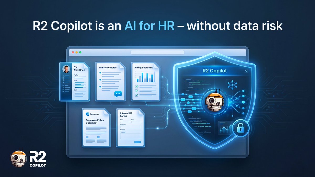 R2Copilot's tweet photo. HR teams using AI?

R2 Copilot helps you handle confidential hiring docs, interview summaries, employee communication, and internal policies – without exposing sensitive data.

Private AI for people operations.

👉 https://t.co/vrFuD9NIuG https://t.co/4oZXcIB8Wu