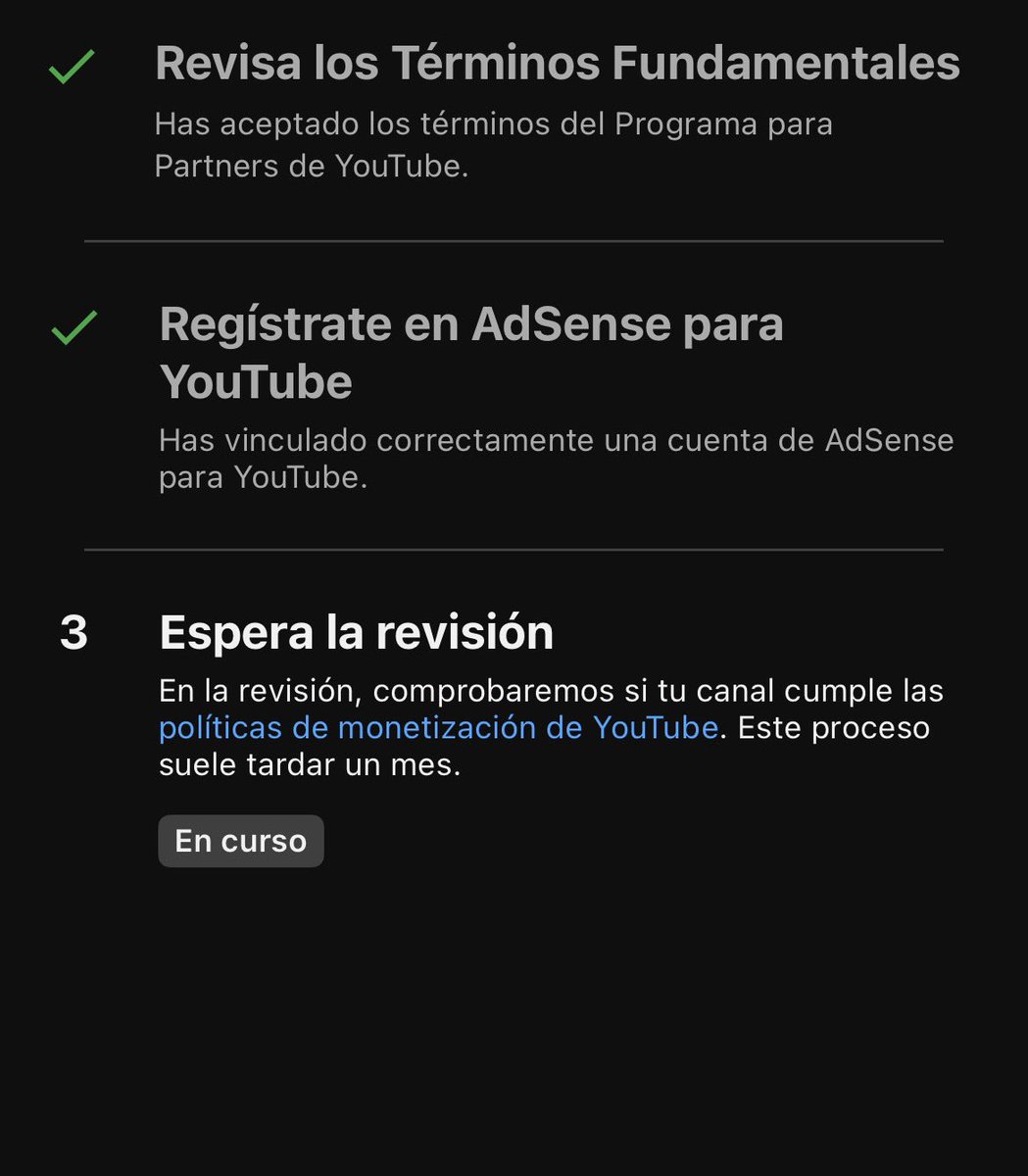 luis_aut's tweet photo. A la espera de la revisión para monetizar mi 5o canal 🥳🥳🥳

Podrían cambiar el mensaje de que el proceso suele tardar un mes, suelen ser 1-2 días... https://t.co/bjCfyfP4yd