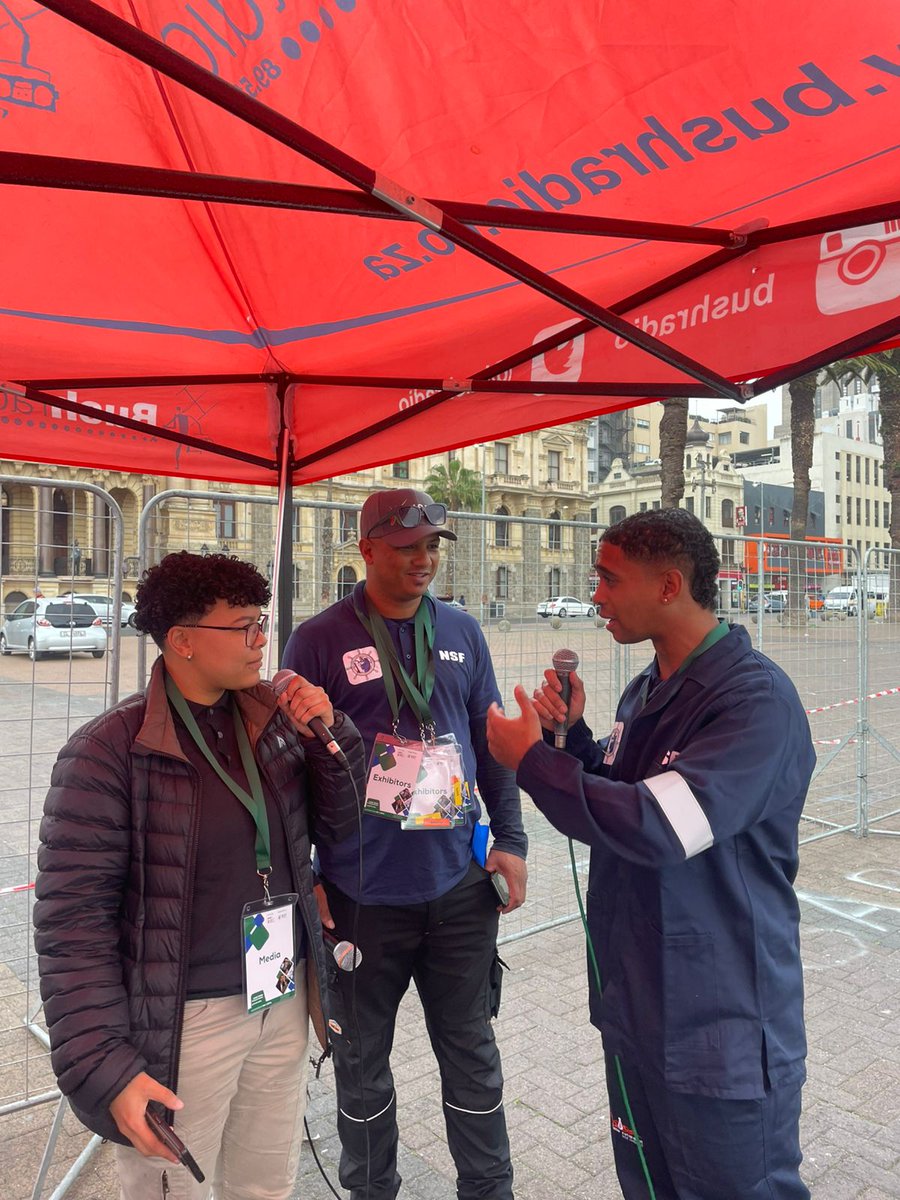 Bushradio's tweet photo. The #BushRadio @Morning_cruise team is broadcasting from the Grand Parade as part of the #DHETBudgetVote #BudgetVote2026 by the @HigherEduGovZA https://t.co/0xMfT0ckfH