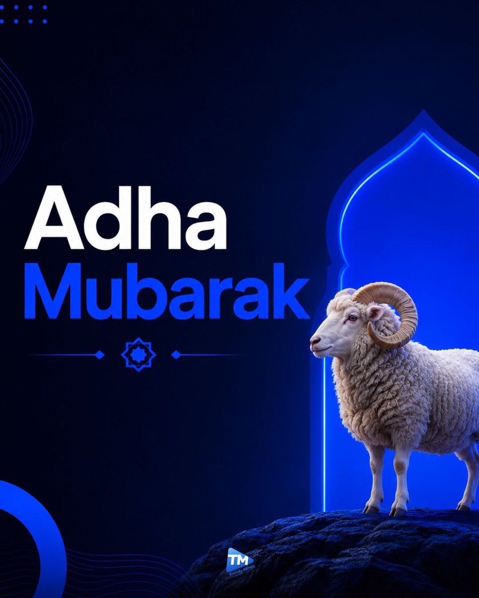 TrendyMindsfr's tweet photo. Eid Al Adha Mubarak from Trendy Minds ✨
May this blessed Eid bring happiness, success, peace, and beautiful new beginnings to you and your loved ones. 🤍

#EidAlAdha #TrendyMinds #EidMubarak https://t.co/Tko88HMqgI