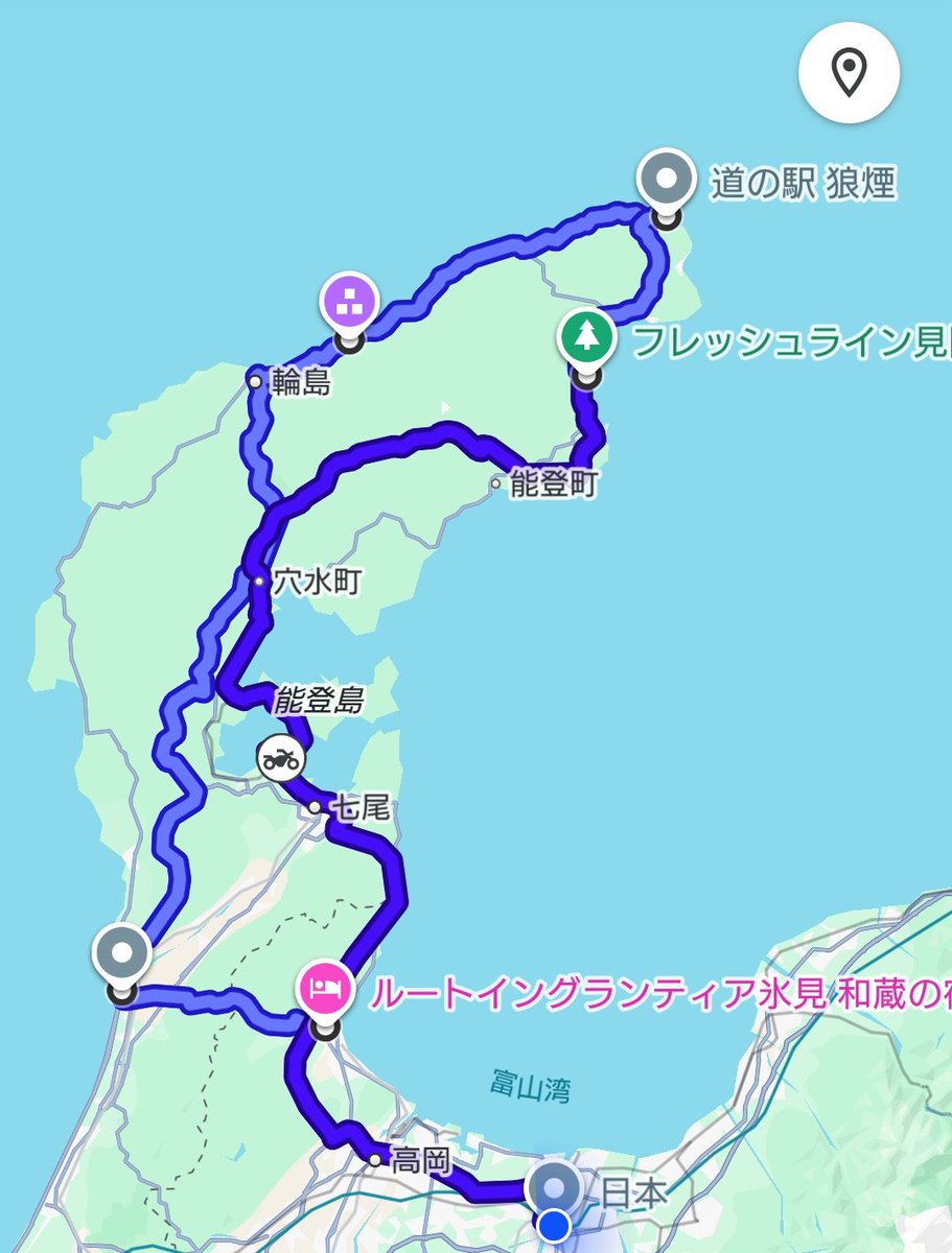 karukaru42's tweet photo. アフターSSTRは能登を一周して富山泊🏨　奥能登🏍️は五年ぶり。やっぱり広いな〜😆 https://t.co/Ahos96u2Gp