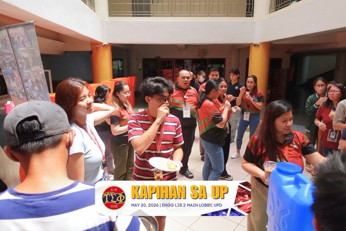 upsilonsigmaphi's tweet photo. On 20 May, 2026, the Upsilon Sigma Phi hosted its first installment of 𝗙𝗶𝗻𝗮𝗹𝘀 𝗞𝗮𝗽𝗶𝗵𝗮𝗻 𝗦𝗮 𝗨𝗣 at the UP Diliman College of Engineering’s Library II Main Lobby.

The fraternity served 500 cones of ice cream, 200 pieces of bread, and over 180 orders of coffee to https://t.co/vcRf9pzEuV
