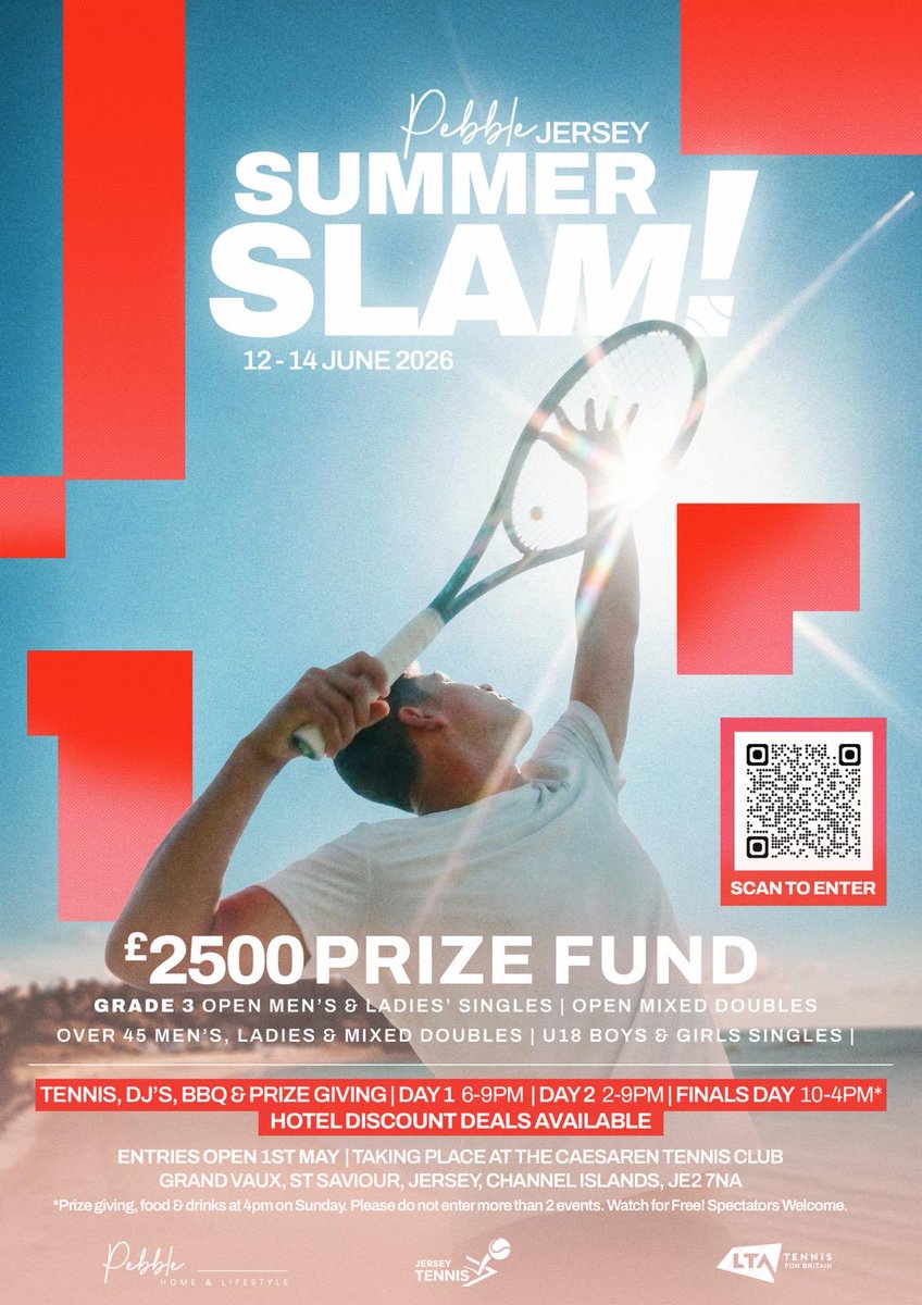 JerseyTennisAs1's tweet photo. Now includes Men’s and Ladies’ Open Doubles!! Prize money £400 for Winners and £200 for Runners-up! Entries close on Friday 10 am - sign up now! 👍🎾💪 https://t.co/CM9XM35dJN