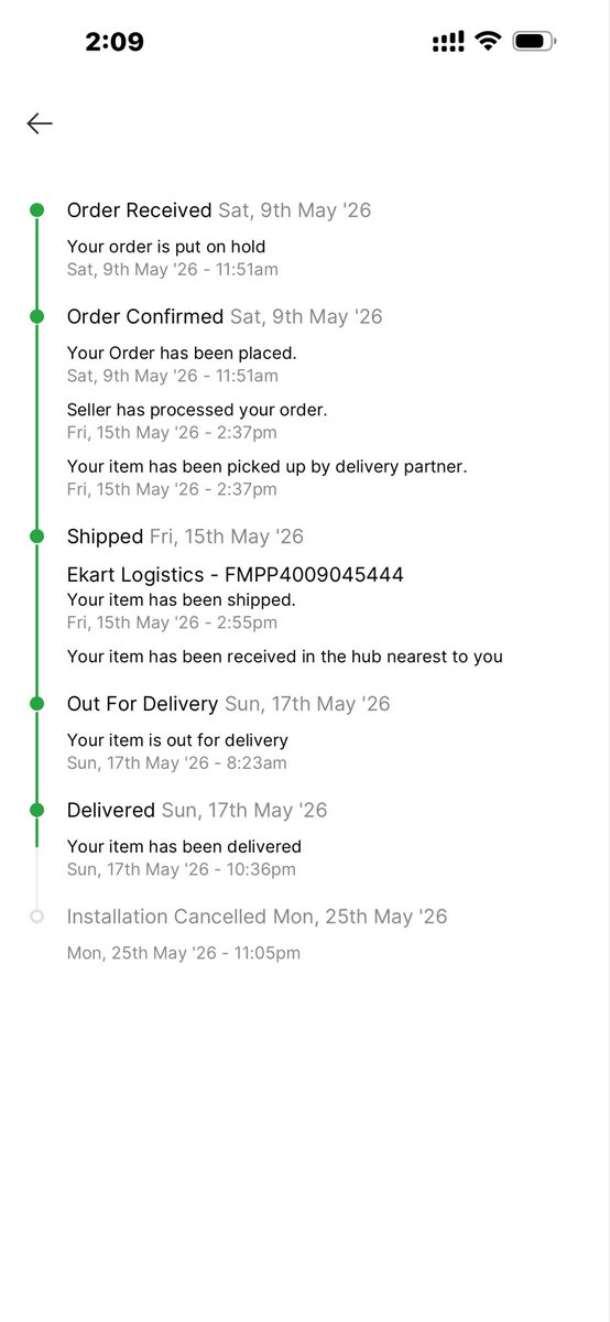 ben9559_'s tweet photo. Very disappointed with both TCL India &amp; Flipkart. TV delivered on 17 May 2026 but installation still pending after 20+ calls. Only fake promises, no solution. Worst after-sales service experience ever. Need immediate action ASAP. #TCL #Flipkart #CustomerService https://t.co/9bOVgL2yxt
